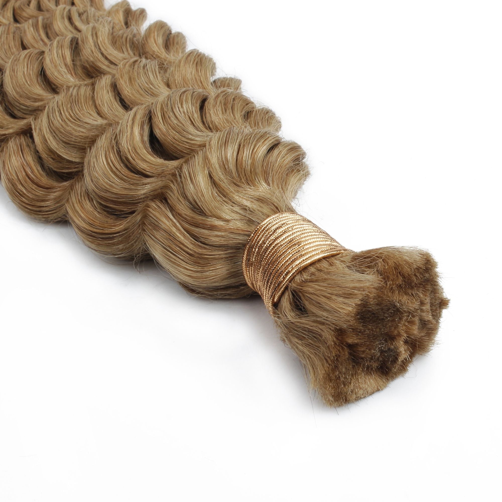 Honey Blonde Deep Wave Bulk Human Hair Extensions