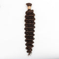 Medium Brown Deep Wave Bulk Human Hair Extensions